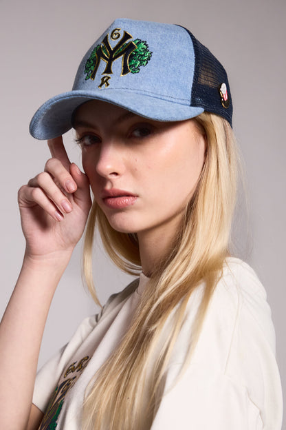 SWEET SCIENCE TRUCKER CAP WASHED BLUE