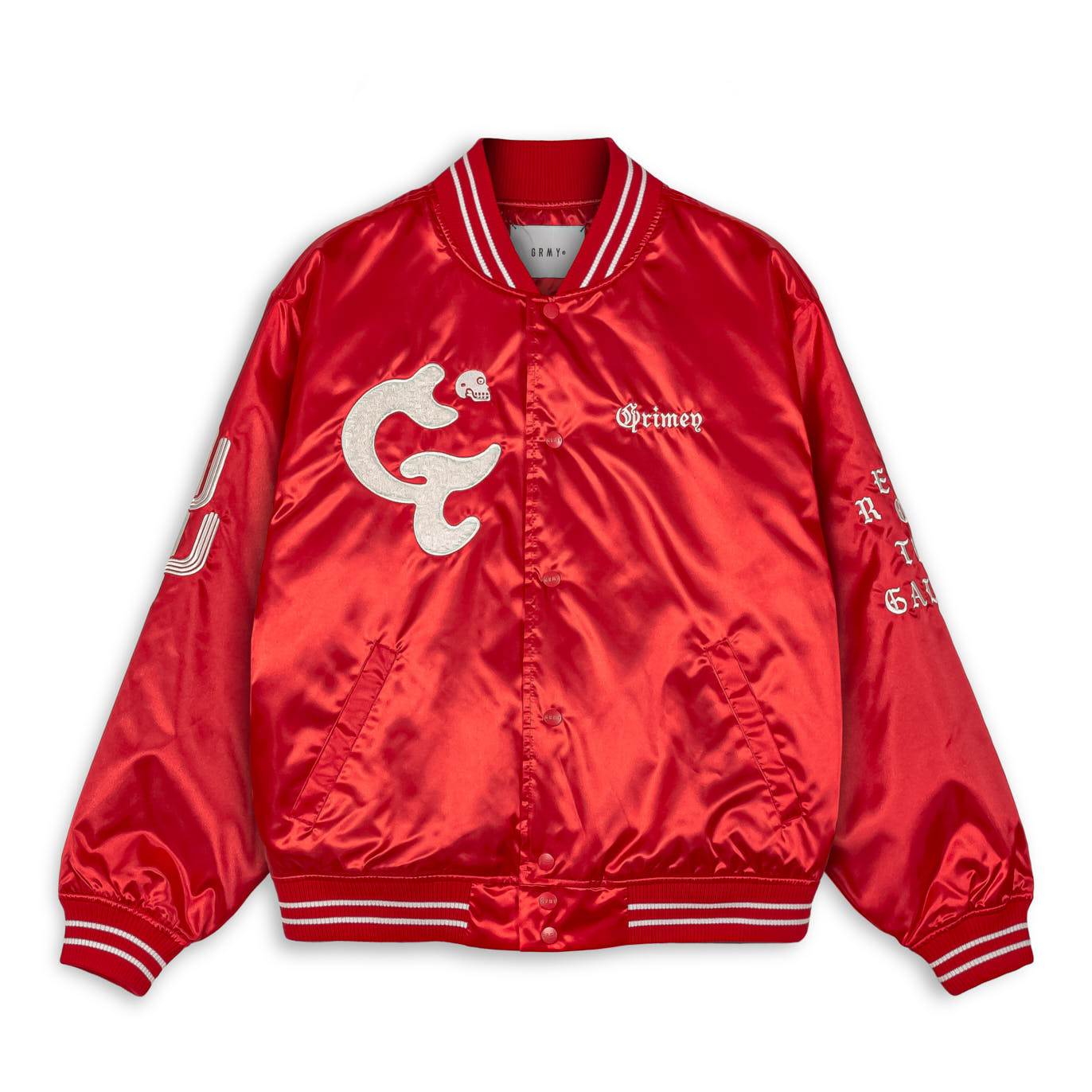 CAUSING PANIC SATIN JACKET RED