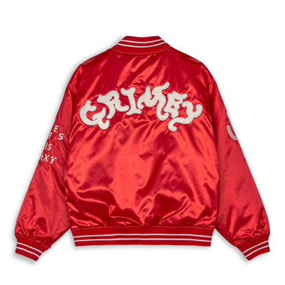 CAUSING PANIC SATIN JACKET RED