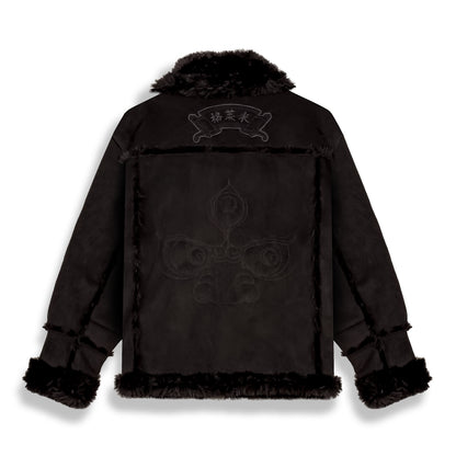 SAMPANS SUEDE SHERPA JACKET BLACK