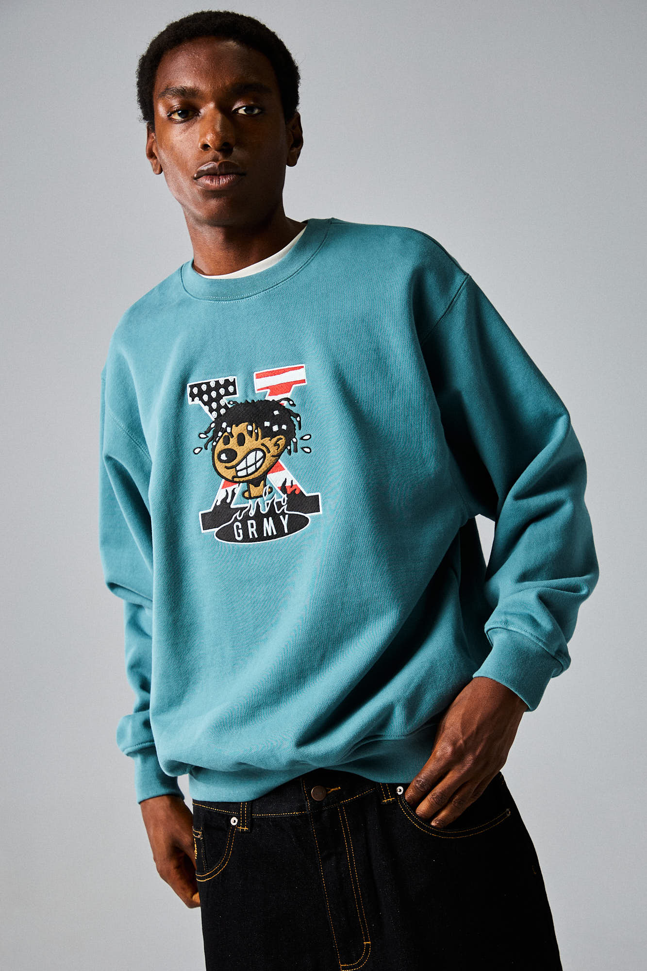 VOODOO CHILD VINTAGE CREWNECK LIGHT BLUE