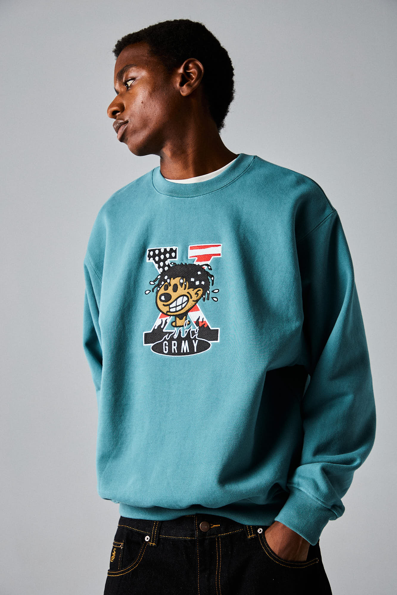 VOODOO CHILD VINTAGE CREWNECK LIGHT BLUE