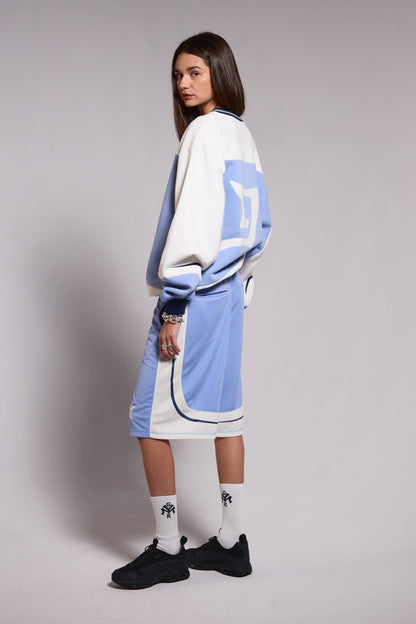 INFAMOUS DEEPER V NECK VINTAGE CREWNECK LIGHT BLUE