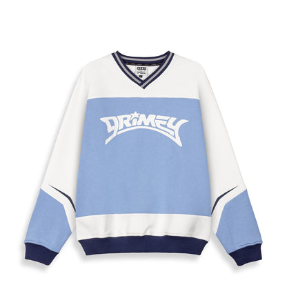 INFAMOUS DEEPER V NECK VINTAGE CREWNECK LIGHT BLUE