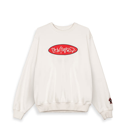 THE SHELTER WE BURN SO SWEET VINTAGE CREWNECK OFF WHITE
