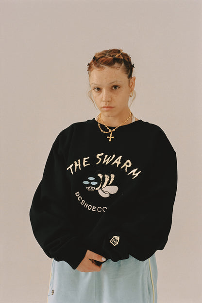 THE SWARM DC SHOES X GRIMEY VINTAGE CREWNECK BLACK