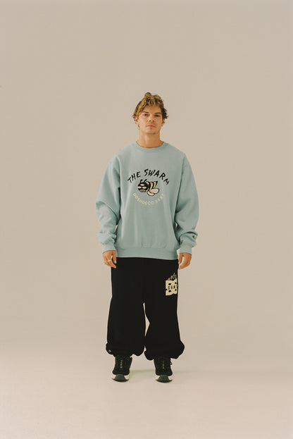 THE SWARM DC SHOES X GRIMEY VINTAGE CREWNECK BLUE