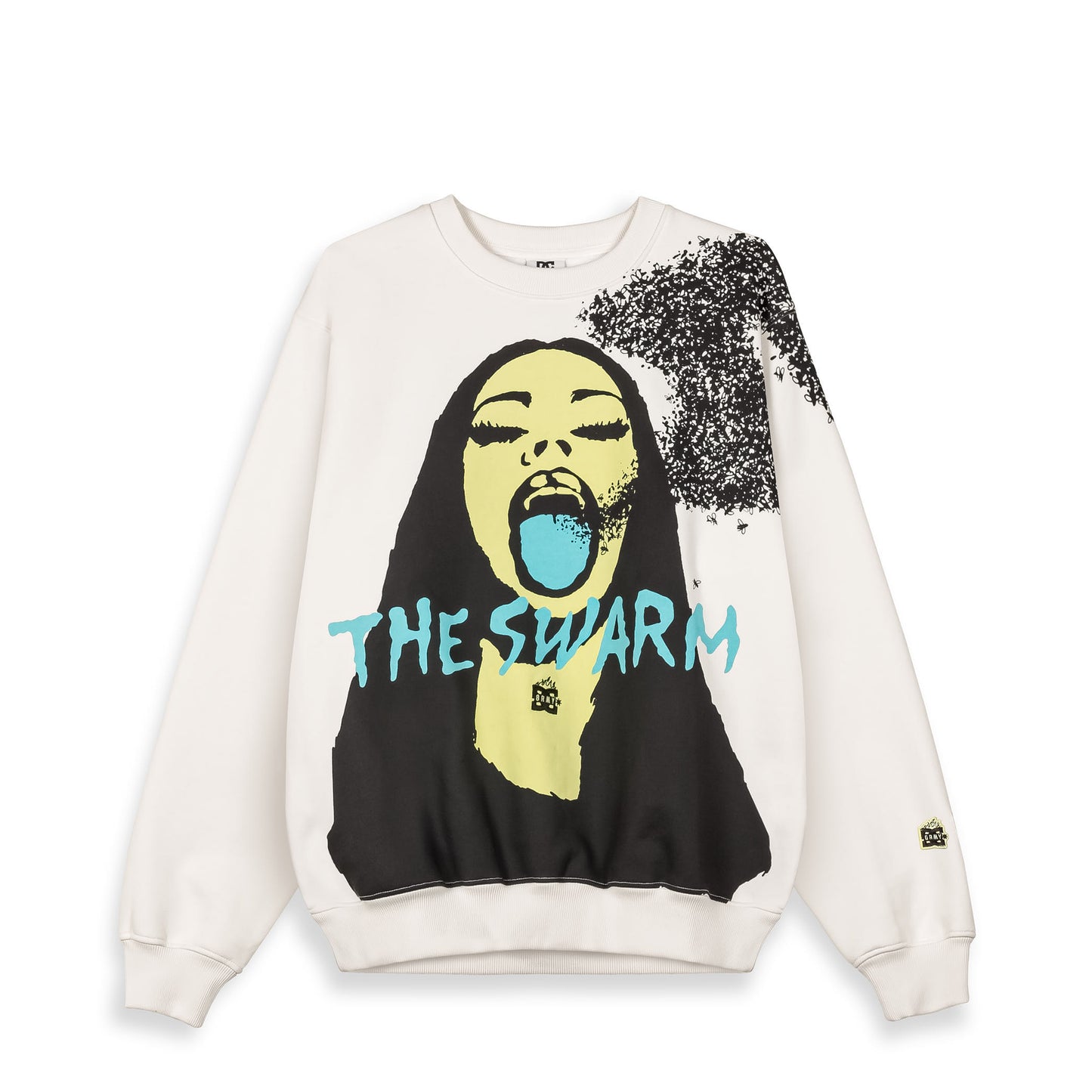 THE SWARM DC SHOES X GRIMEY RAW HONEY VINTAGE CREWNECK OFF WHITE