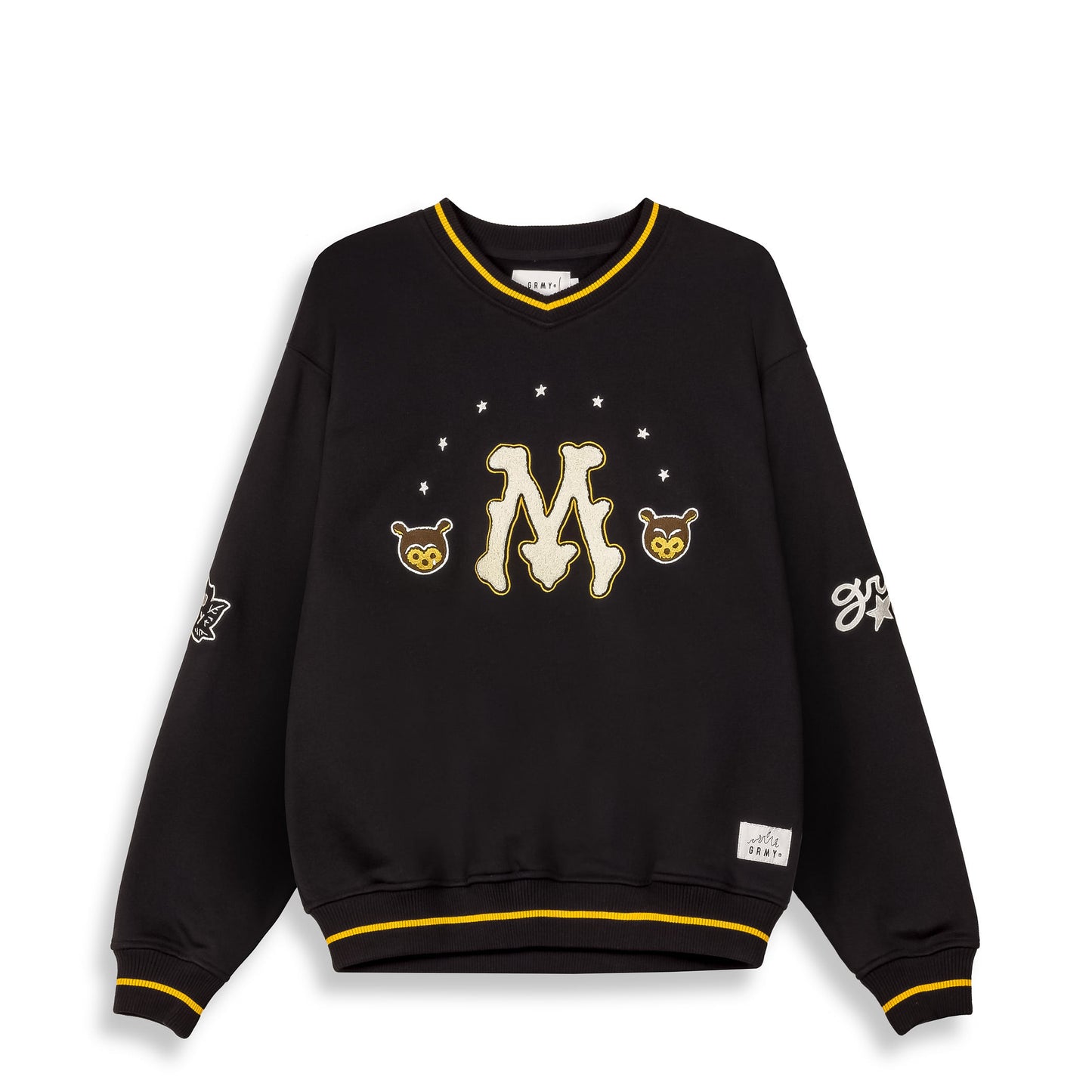 MUD'S THE RESIDENCE V NECK VINTAGE CREWNECK BLACK