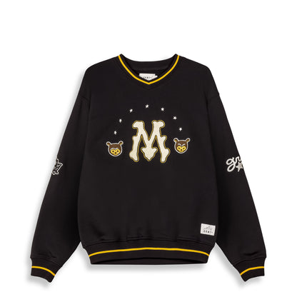 MUD'S THE RESIDENCE V NECK VINTAGE CREWNECK BLACK