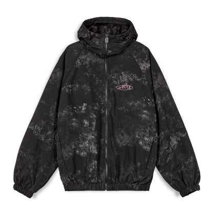 MELTED STONE TIE AND DYE VINTAGE TRACK JACKET BLACK