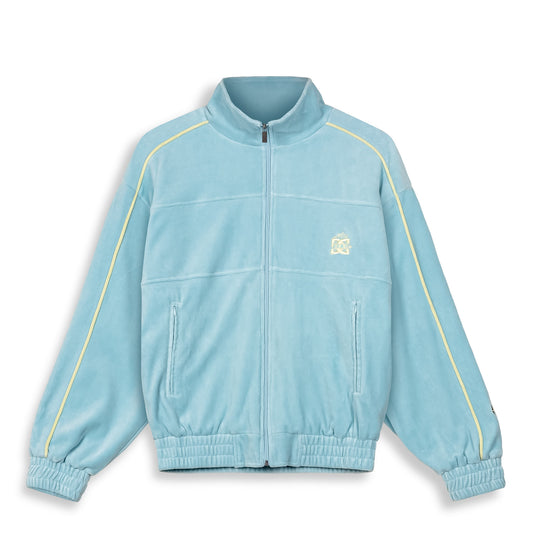 THE SWARM DC SHOES X GRIMEY VELVET TRACK JACKET BLUE