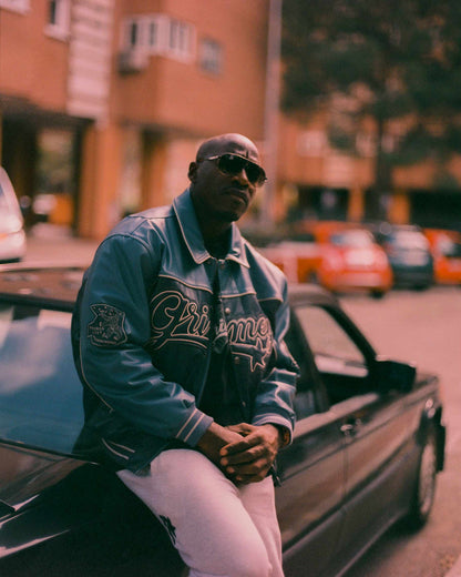 MADRID PU LEATHER JACKET NAVY