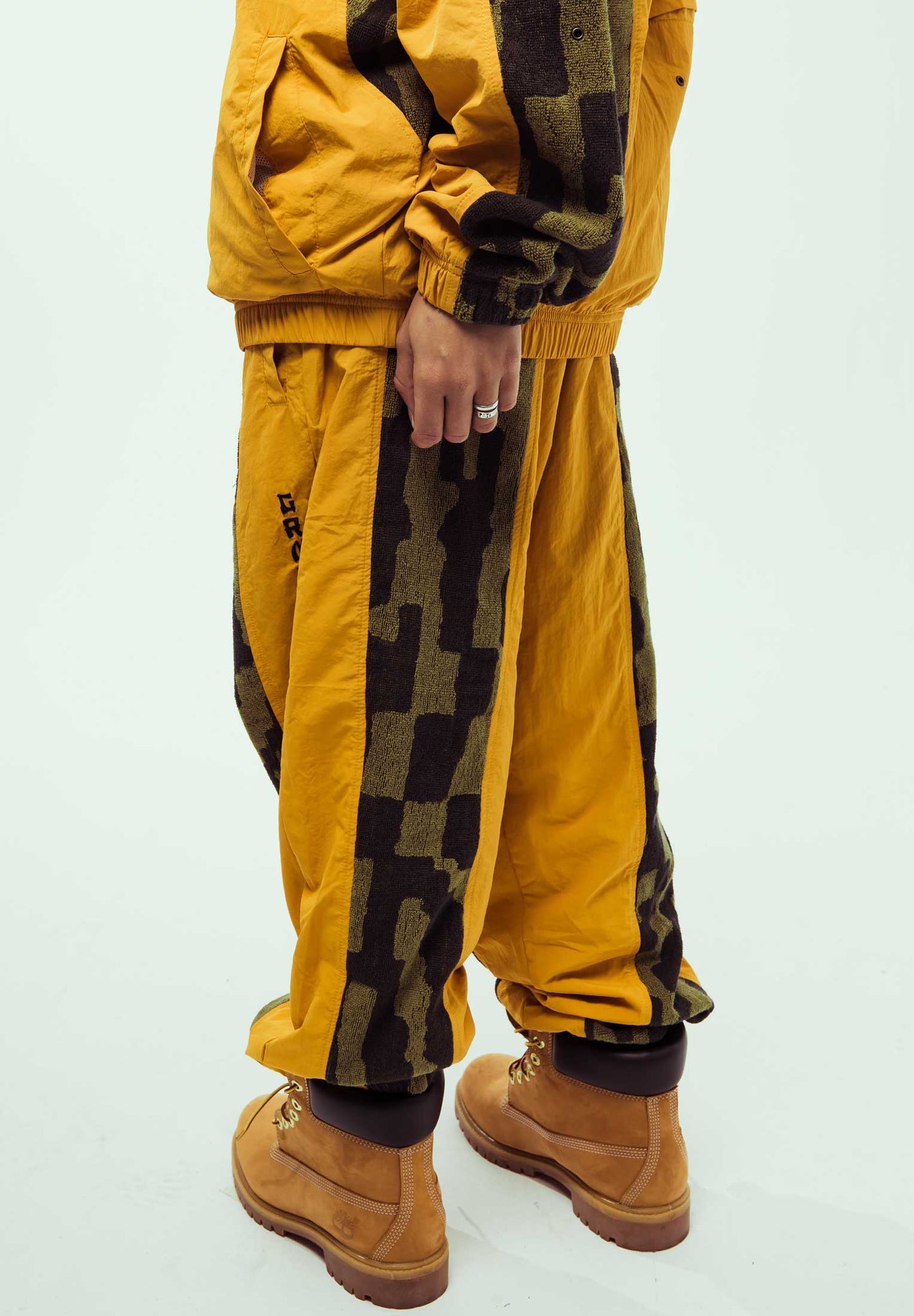 LUCKY DRAGON JACQUARD TRACK PANTS MUSTARD