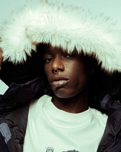 ALL OVER PRINT TUSKER TEMPLE PUFFER PARKA BLACK