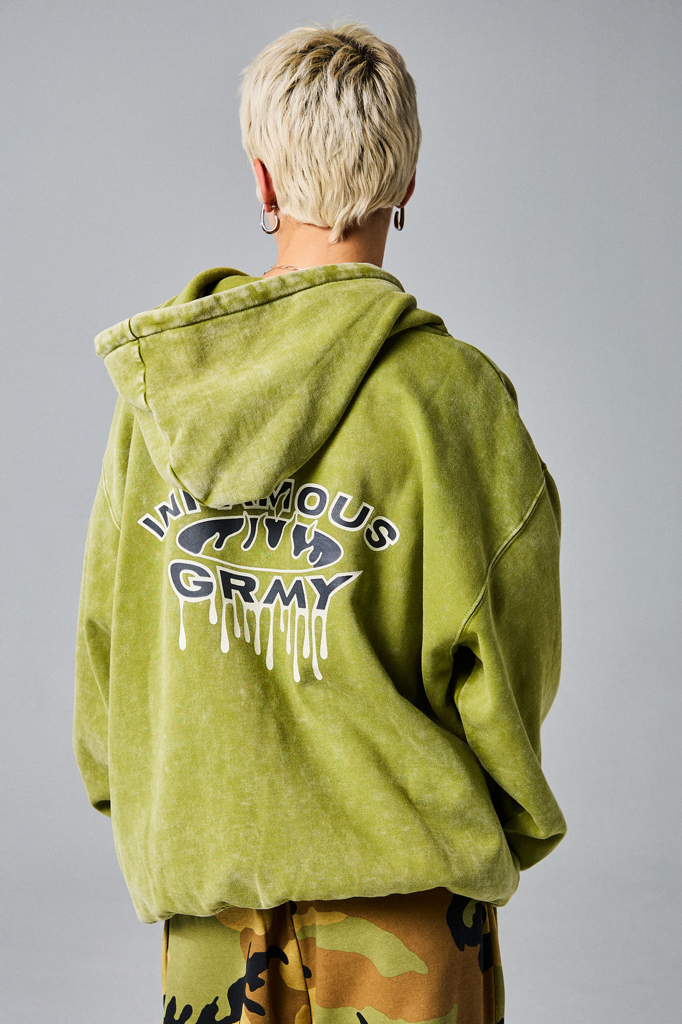 FOLLOW THE DOLLAR WASHED VINTAGE HOODIE WASHED GREEN