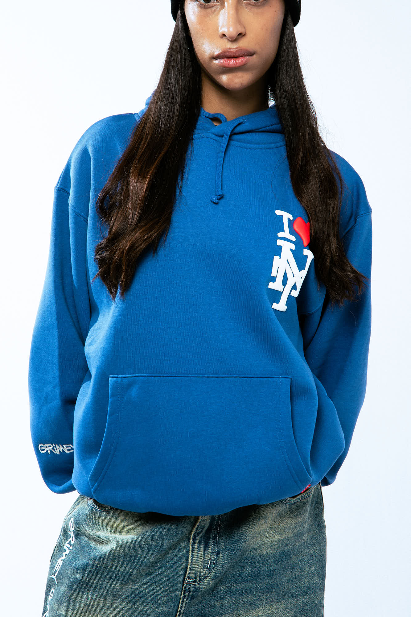 GRIMEY BOYS VINTAGE HOODIE ROYAL BLUE