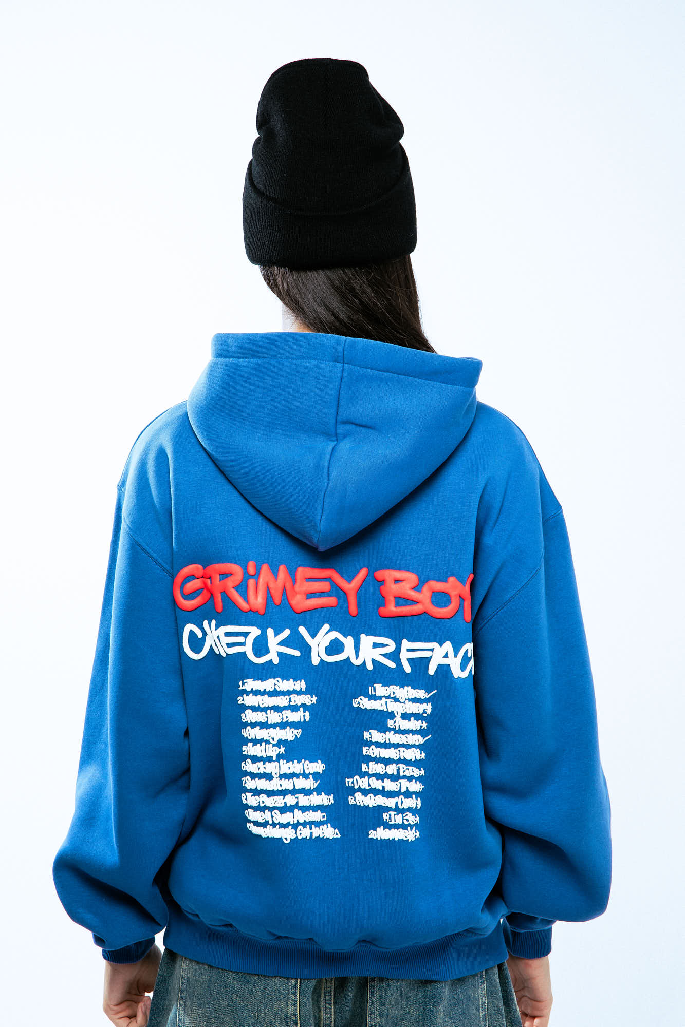 GRIMEY BOYS VINTAGE HOODIE ROYAL BLUE