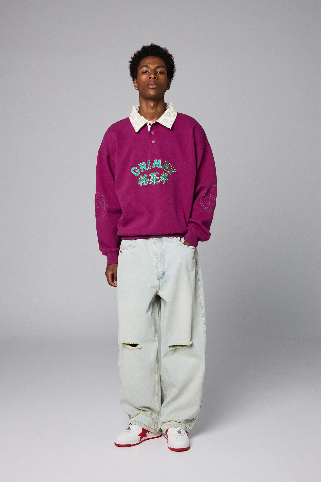 ROYAL PAW PIQUE POLO SWEATSHIRT WINE