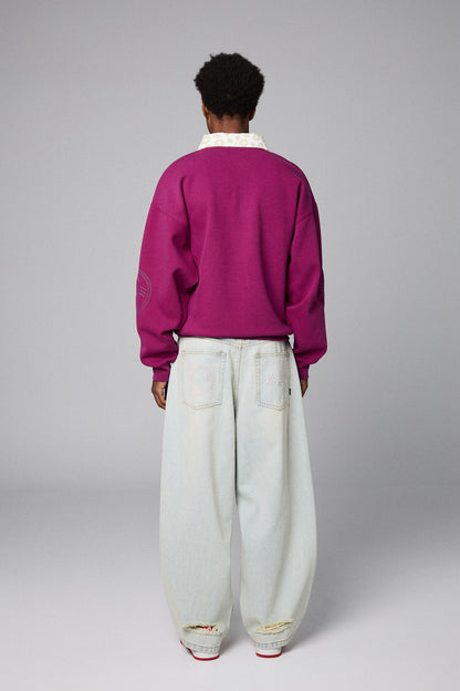 ROYAL PAW PIQUE POLO SWEATSHIRT WINE