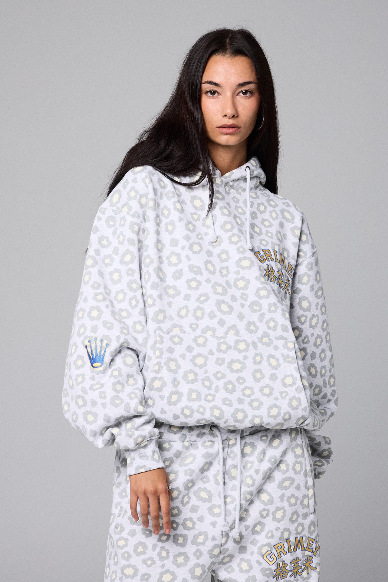 ROYAL PAW BOXY HOODIE SPORT GREY