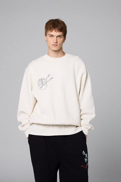 SAMPANS VINTAGE CREWNECK OFF WHITE
