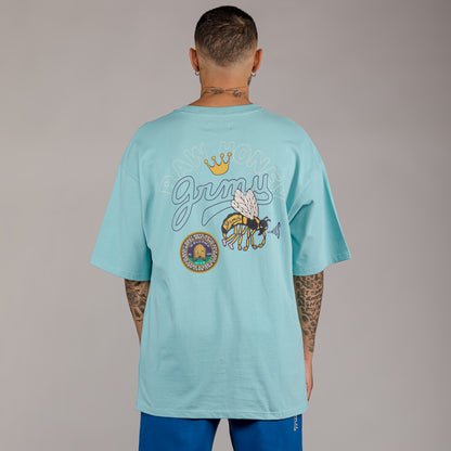 GRIMEY HIVE HEAVYWEIGHT TEE BLUE