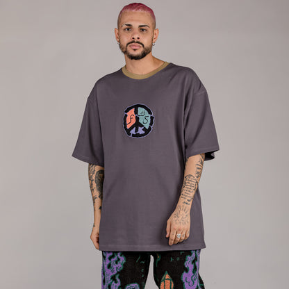 GRIMEY LOST BOYS HEAVYWEIGHT TEE ANTHRACITE