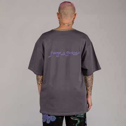 GRIMEY LOST BOYS HEAVYWEIGHT TEE ANTHRACITE