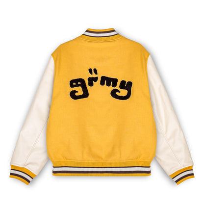 GRIMEY LUST MANTRA WOOL BASEBALL JACKET YELLOW