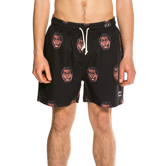 GRIMEY FRENZY ALL OVER PRINT SWIMMING SHORT BLACK