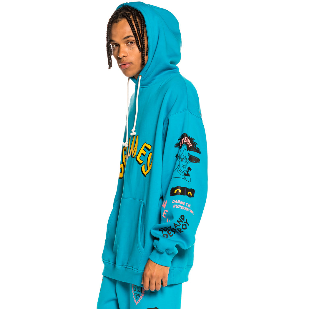 GRIMEY GRIMEY DESTROY ALL FEAR HOODIE BLUE