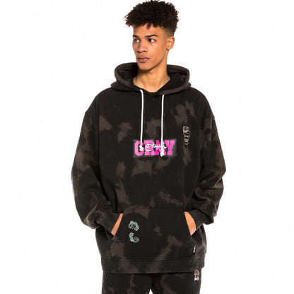GRIMEY DAY DREAMER BLEACHED HOODIE BLEACHED BLACK