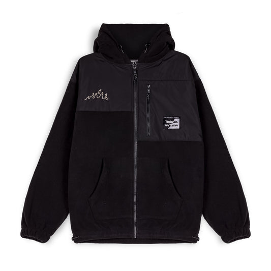 GRIMEY SNOW FOX POLAR FLEECE ZIP HOODIE BLACK