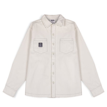 GRIMEY SNOW FOX CANVAS LONG SLEEVE SHIRT CREAM