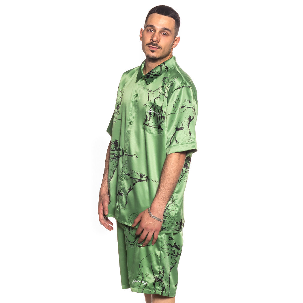 GRIMEY HOPE UNSEEN VIMANA BUTTON UP SHIRT KHAKI