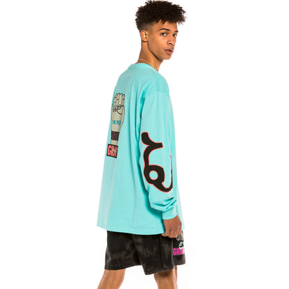 GRIMEY DAY DREAMER LONG SLEEVE TEE BLUE