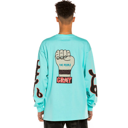 GRIMEY DAY DREAMER LONG SLEEVE TEE BLUE