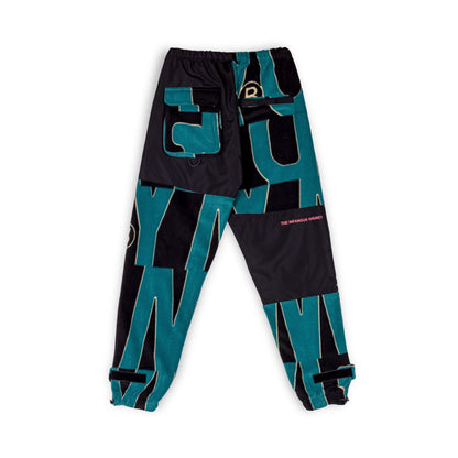 GRIMEY SNOW FOX ALL OVER PRINT POLAR FLEECE TRACK PANTS BLUE