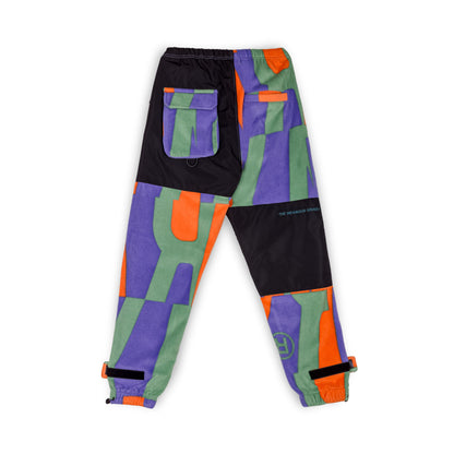 GRIMEY SNOW FOX ALL OVER PRINT POLAR FLEECE TRACK PANTS MULTICOLOR