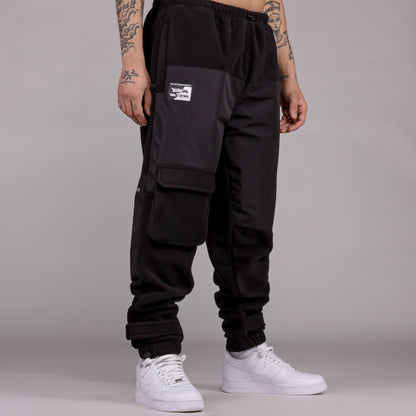 GRIMEY SNOW FOX POLAR FLEECE TRACK PANTS BLACK