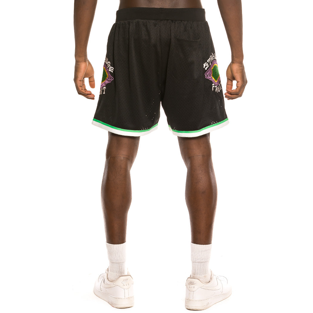 GRIMEY STRANGE FRUIT MESH SHORTS BLACK