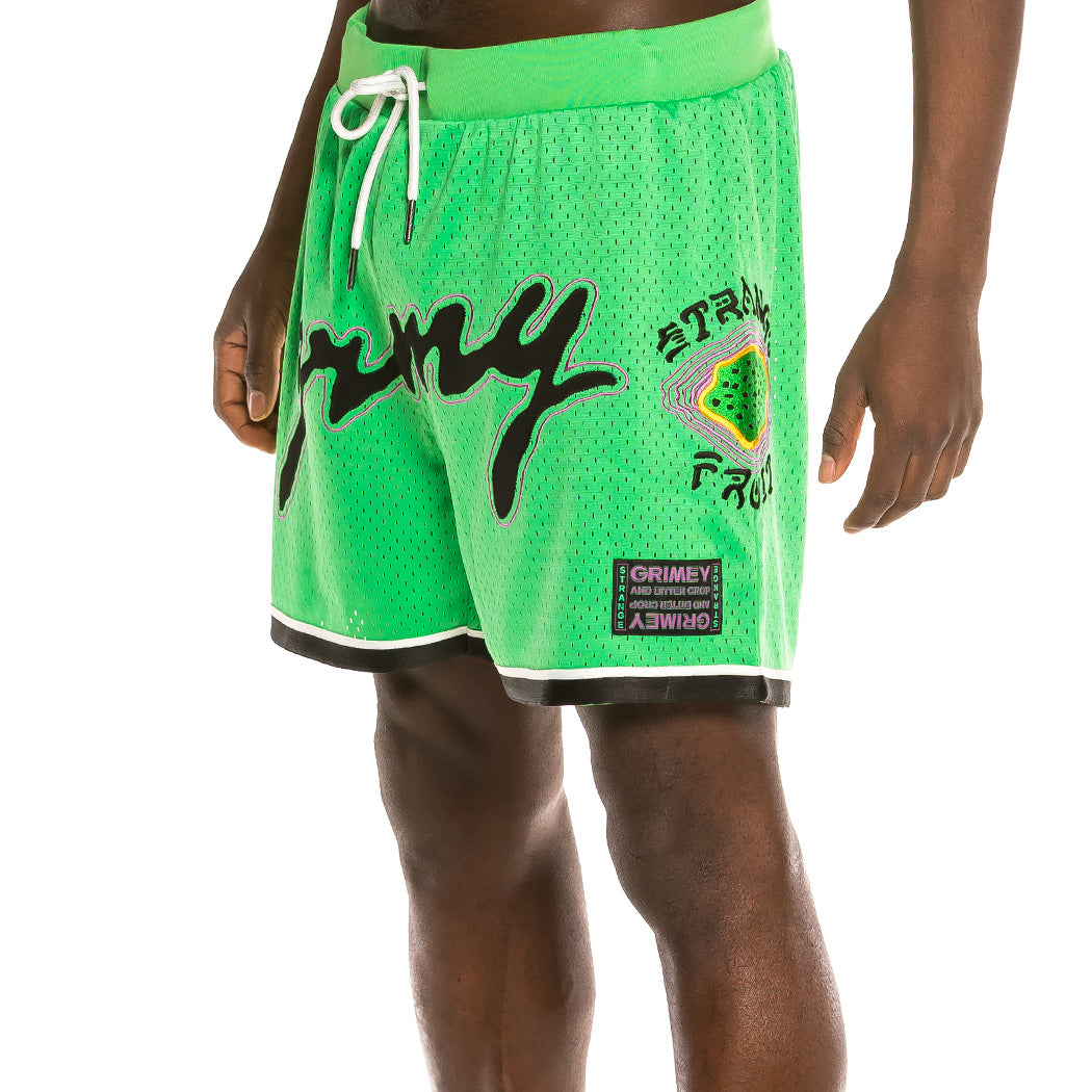 GRIMEY STRANGE FRUIT MESH SHORTS GREEN