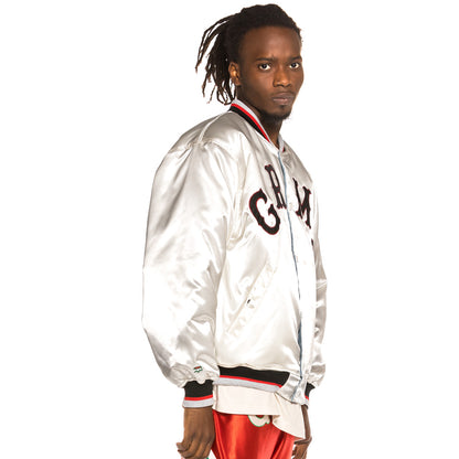 GRIMEY THE LOOT REVERSIBLE SATIN JACKET WHITE