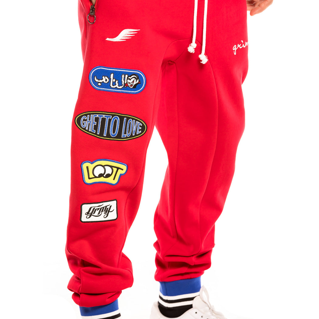 GRIMEY ARCH RIVAL SWEATPANTS RED