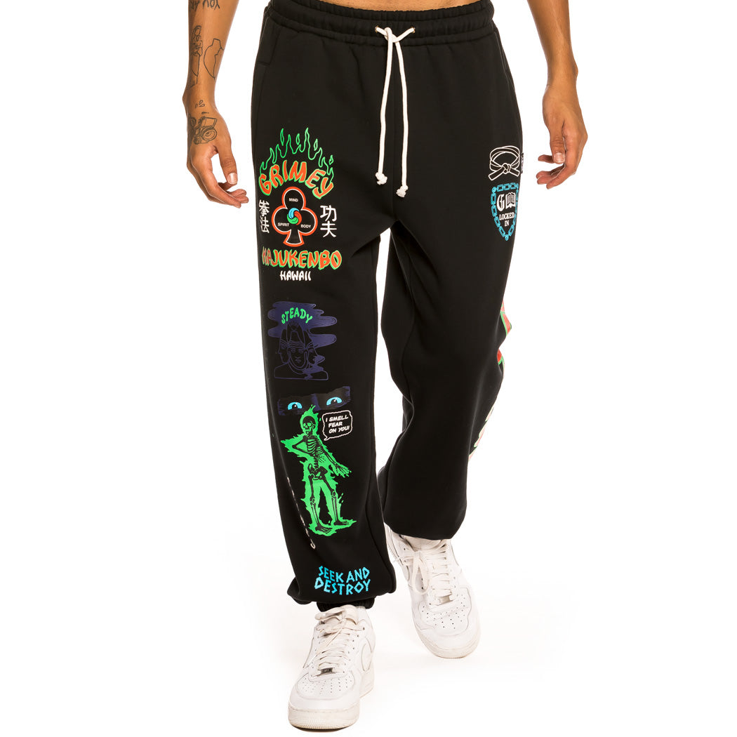 GRIMEY DESTROY ALL FEAR SWEATPANTS BLACK