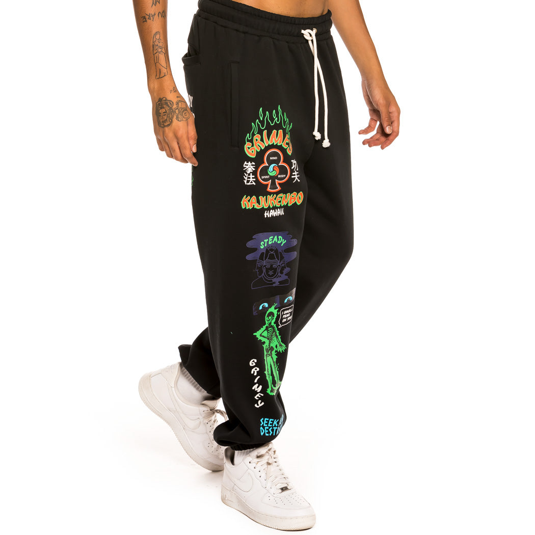 GRIMEY DESTROY ALL FEAR SWEATPANTS BLACK