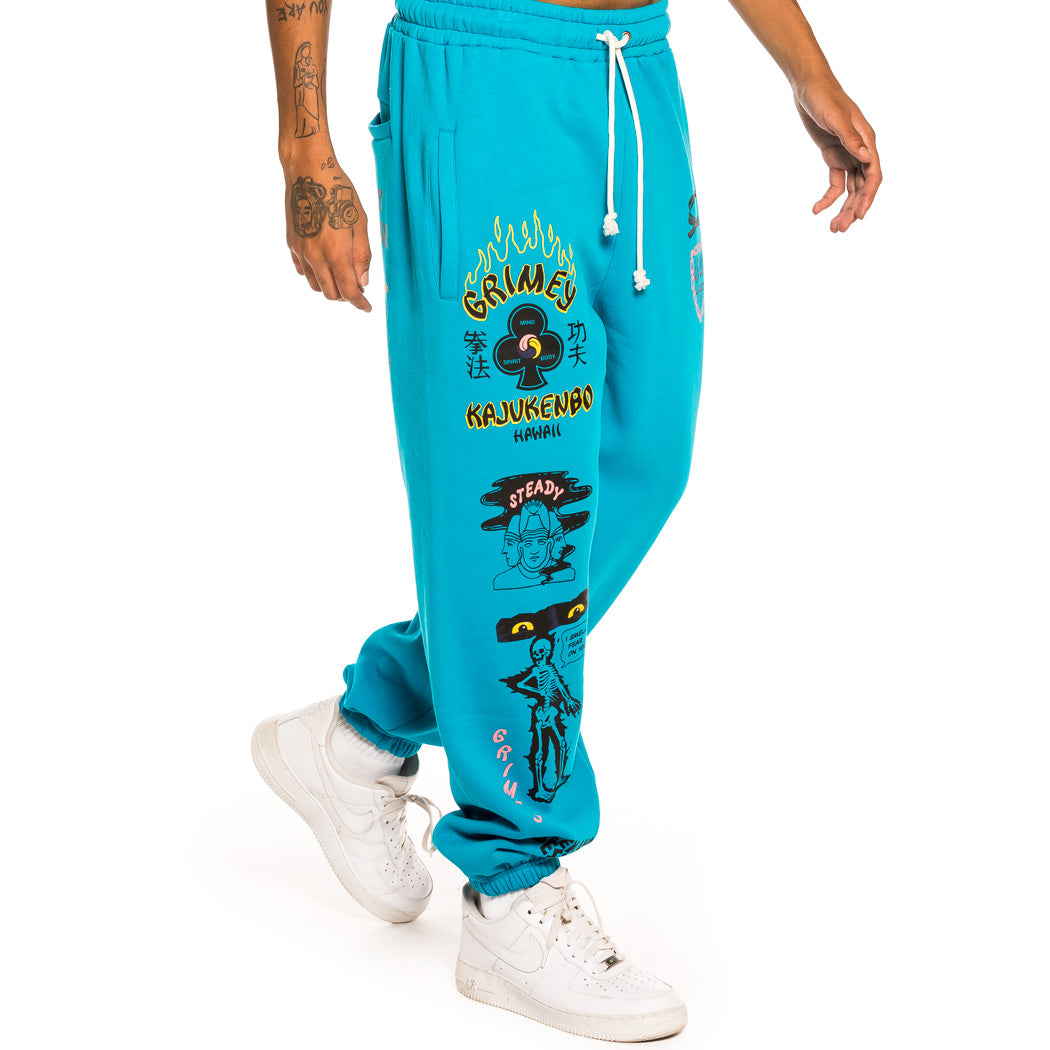 GRIMEY DESTROY ALL FEAR SWEATPANTS BLUE