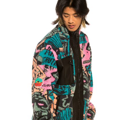 GRIMEY SPACE LADY SHERPA JACKET BLUE