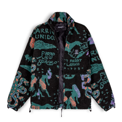 GRIMEY LOST BOYS SHERPA JACKET BLACK